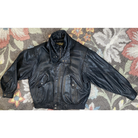 Pelle Studios Mens Leather Jacket Size XL Vintage Punk Rocker Moto 80s Coat - Picture 9 of 15